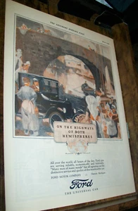 1925 Ford Model T Coupe Large-Mag Car Ad-Holland-on Highways of both Hemisphäres - Bild 1 von 1