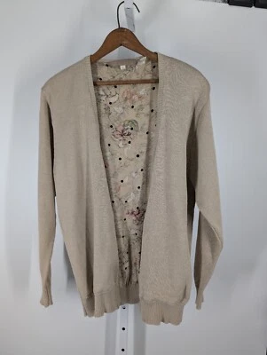 Cárdigan Perry Ellis Años 80 Vintage Era Marc Jacobs Artesanal Floral Forrado de Seda L Foto 1 de 4