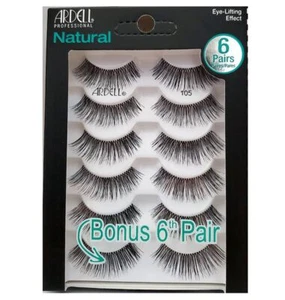 Paquete de 6 pestañas postizas Ardell negras #105 68985 - Imagen 1 de 4