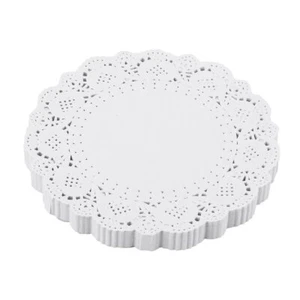 7.5 inch White Round Paper Lace Doilies for Tea Party and Wedding Tableware D... - Picture 1 of 8