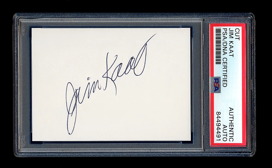 JIM KAAT SIGNED MINT CUT PSA/DNA AUTOGRAPHED MINNESOTA TWINS HALL OF FAME HOF - Image 1 of 1