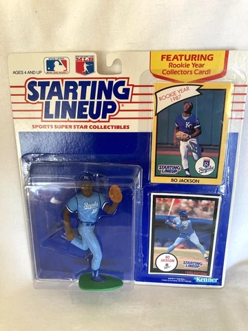 NEW MINT Starting Lineup  BO JACKSON Kansas City Royals 1990 Figure w 2 Cards Cover