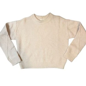 Tory Burch Sweater Chunky Knit Wool Crewneck Blush Pink Medium - Picture 1 of 7