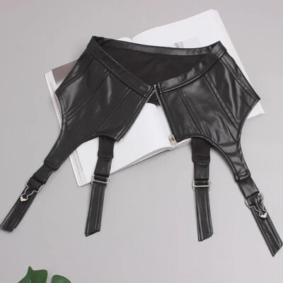 Gothic Steampunk Damen Korsett Gürtel Kunstleder Zip Breiter Bund Sexy Dekor - Bild 1 von 4