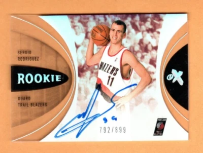 2006-07 Fleer eX #50 Sergio Rodriguez Rookie - Blazers Autograph 792/899, Nr-Mt! - Image 1 of 2