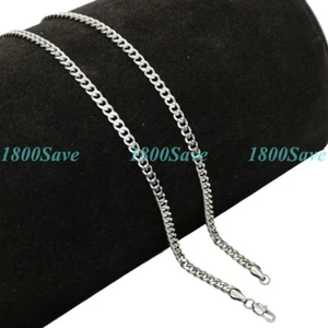 18K White Gold Plated GP Italian 4mm wide Miami Cuban Link Chain Necklace C062 - Picture 1 of 3