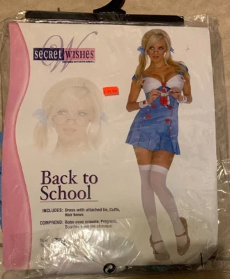 Secret Wishes Back to School Schoolgirl Sexy Dress Costume NEW Womens Medium - Image 1 of 2