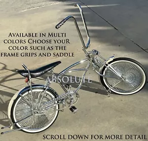 LOWRIDER COLLECTION 20" CHROME 144 SPOKE RIMS W/ORIGINAL WHITEWALL BRICK TIRES. - Picture 1 of 7
