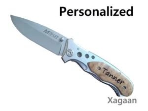 New MTech Linerlock Folding Poket Knife MT-423SL Personalized - Picture 1 of 11