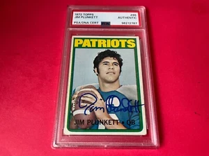 Jim Plunkett Raiders 1972 Topps Rookie Card Signed Auto PSA/DNA ENCAPSULATED - Picture 1 of 2