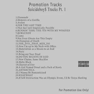 Rap .. White CD. $uicideboy$ Tracks Pt. 1 - Picture 1 of 2