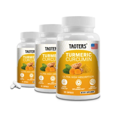 TAOTERS Kurkuma-Quercetin und schwarzer Pfeffer – Gelenkgesundheit – 120 Kapseln