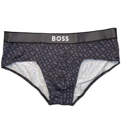 Men's Hugo Boss Gray and Purple Cotton Briefs Men's Size Medium New - Image 1 of 4