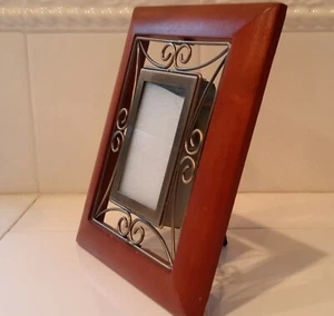 Marco de madera, metal, alambre 2,75x2,00 foto ventana caoba caballete vidrio - Imagen 1 de 11