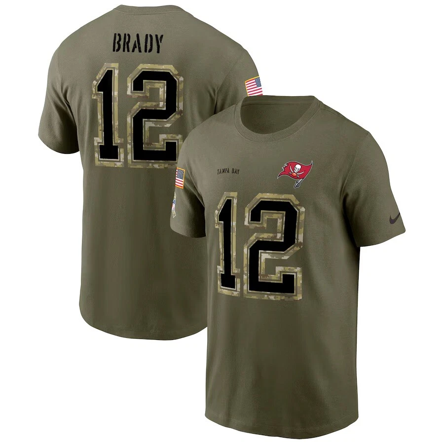 Tampa Bay Buccaneers Tom Brady Nike Salute to Service Olive/Camo Mens Size 2XL