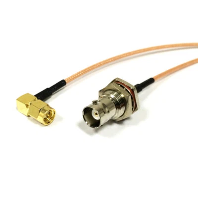 SMA male right angle to BNC female Adaptor Pigtail Cable for Hand Held Radio NEW - Image 1 of 3