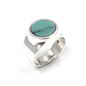 925 Silber Bandring Ring Türkis moderner Herren Schmuck Siegel massiv RW: 59 - Picture 1 of 11