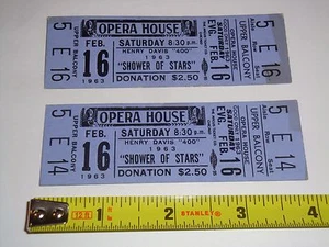 SHOWER OF STARS 1963 UNUSED TICKETS CHICAGO OPERA HOUSE Henry Davis 400 USA - Picture 1 of 12