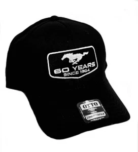 FORD MUSTANG BLACK 60 YEAR ANNIVERSARY HAT SOLD EXCLUSIVELY HERE FORD LICENSED - Picture 1 of 2