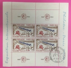 FRANCE TIMBRES  DEMI BLOC PHILATEC PARIS 1964 OBLITERE 1ER JOUR - Imagen 1 de 3