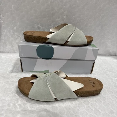Sandalias planas Earth Origins para mujer de gamuza deslizables Lexi Seafoam talla 8,5 W cómodas Foto 1 de 4