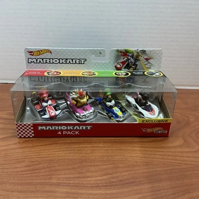GLN53 Hot Wheels 4-Pack Die-Cast Mario Kart diecast luigi Black Yoshi MarioKart - Image 1 of 4