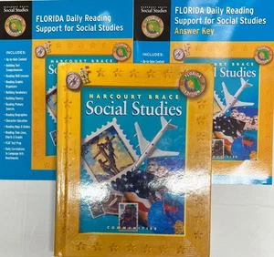 Grade 3 Harcourt Social Studies Text Workbook Bundle 3rd Curriculum Homeschool - Imagen 1 de 1