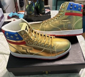 Trump Gold Never Surrender High Top Sneaker Herren Gr. 9,5 Neu Mit Karton - Bild 1 von 15