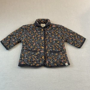 Easy Peasy Baby Clothes Quilted Jacket Infant Girls 12 Months Blue Floral Cotton - Picture 1 of 6