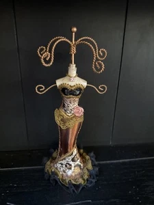 Braun Schwarz & Weiß Leopardenmuster Trägerlos Kleid Schaufensterpuppe Schmuck Ständer Halter - Bild 1 von 13