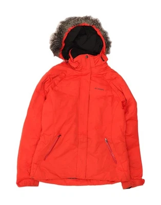 COLUMBIA Womens Omni-Heat Hooded Windbreaker Jacket UK 16 Large Red AN10 - Image 1 of 4