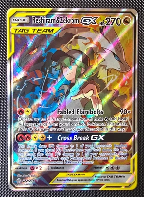 Pokemon - Reshiram & Zekrom GX - SM Cosmic Eclipse - Ultra Rare - 222/236 NM-LP - Image 1 of 4