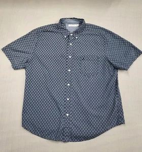 Camisa Nautica Para Hombre XL Azul Blanco Pez Estampado Geométrico Botones Manga Corta - Imagen 1 de 14