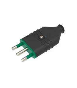 Enchufe Antiaplastamiento 16A 2P+T en PVC, Color Negro - Picture 1 of 1