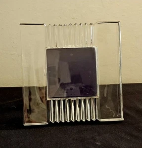 Vintage German Crystal Picture Frame 4x4 Clear Glass Estate Find Retro Modernist - Picture 1 of 18