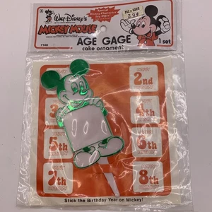 Walt Disney’s Mickey Mouse Age Gage Birthday Cake Ornament NOS New Vintage 1980s - Picture 1 of 5