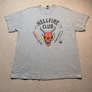 Hellfire Club Stranger Things T-Shirt Mens XL Short Sleeve Gray Heavy Cotton - Picture 1 of 8