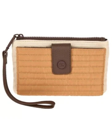 Samantha коричневый идти RFID выстеганный путешествий бумажник серо-коричневый Colorblock новый с Ярлыками - Изображение 1 из 3