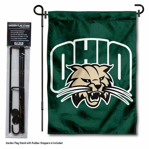Ohio University Bobcats Garden Flag and Stand Pole Kit Cover