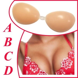 Silikon BH Klebe Push Up mit  oder ohne Träger  A B C D selbstklebend Einlagen - Bild 1 von 5