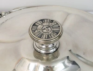 RARE CHRISTOFLE SILVER PLATE MEDUSA HANDLED BOWL COVER MEDUSA DETAIL 12" WIDE - Picture 1 of 4
