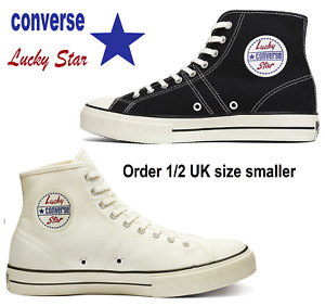 Converse Lucky Star Canvas Hi Top Trampki Czarne lub Egret - ZAMÓWIENIE 1/2 UK MNIEJSZE