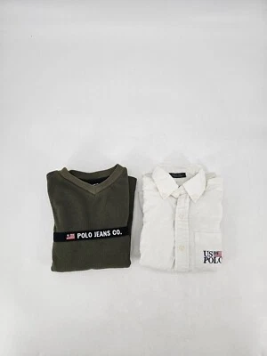 LOT OF 2 POLO BY RALPH LAUREN BOYS LONG SLEEVE SWEATER & BUTTON UP SIZE 4 - Image 1 of 4