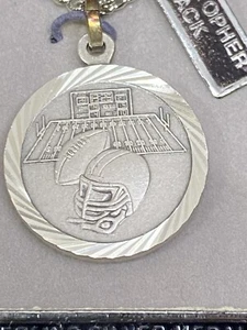 L@@k: Sterling Silver Football Pendent On Stainless Steel Chain. Super Nice! - Picture 1 of 5