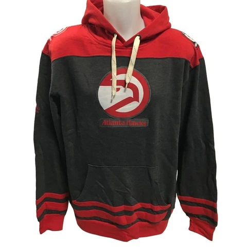 NBA Men's New Atlanta Hawks Hoody Sweatshirt Large XL Grey/Red Hoodie Basketball Cover