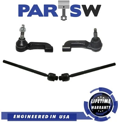 4Pc Front Inner and Outer Tie Rods for 2002 - 2005 Jeep Liberty 3.7L 2.4L 2.8L - Image 1 of 3