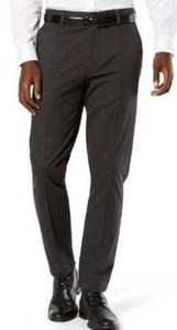 Mens Dress Pants Dockers Black Striped Slim Flat Stretch Signature $62-sz 29x32 - Picture 1 of 6