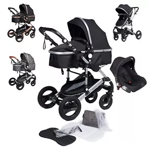 BRONEA® Kombi-Kinderwagen EXQUISE 3in1 Set mit Auto-Babyschale & ISOFIX Station - Bild 1 von 23