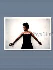 FOUND COLOR PHOTO S+2214 PRETTY BLACK WOMAN IN DRESS POSED AGAINST WALL