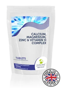 Calcium Magnesium Zinc & Vitamin D Tablets Complex Pack of 500 BULK - Picture 1 of 3